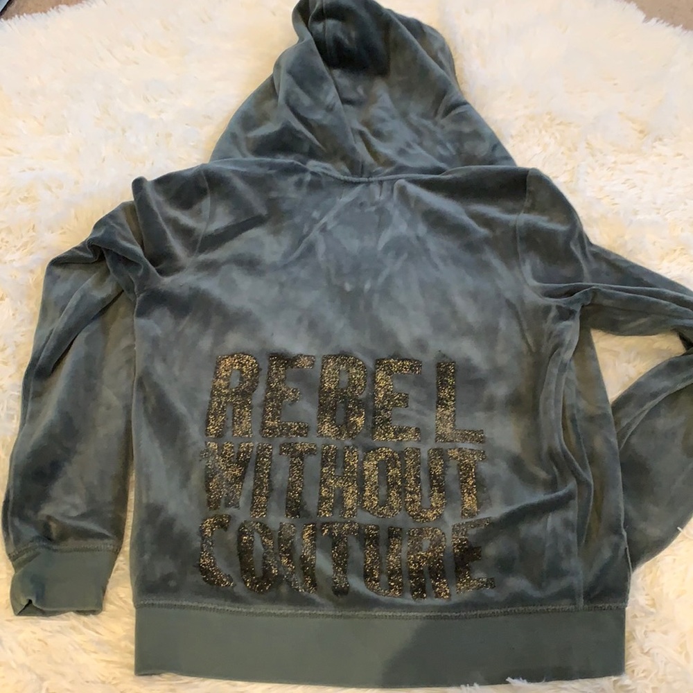 Juicy Couture Velour Teal Color Hoodie